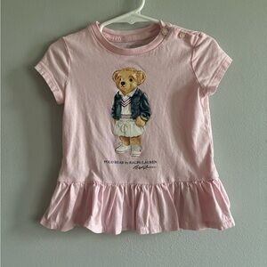 Polo bear Ralph Lauren baby girls pink bear top 24M